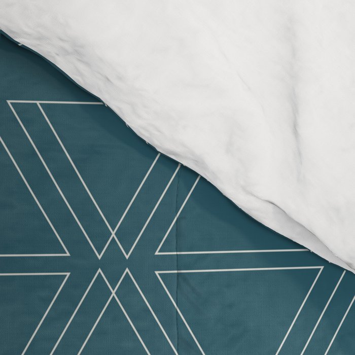 lines geo-teal Comforter Gallery Image 4