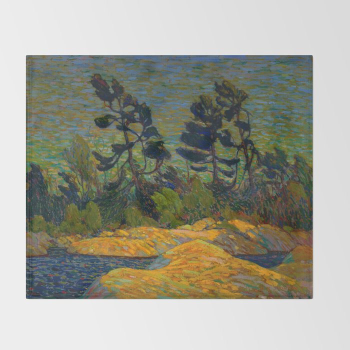 Tom Thomson Byng Inlet Georgian Bay winter 1914-1915 Canadian Landscape Artist Throw Blanket Gallery Image 2