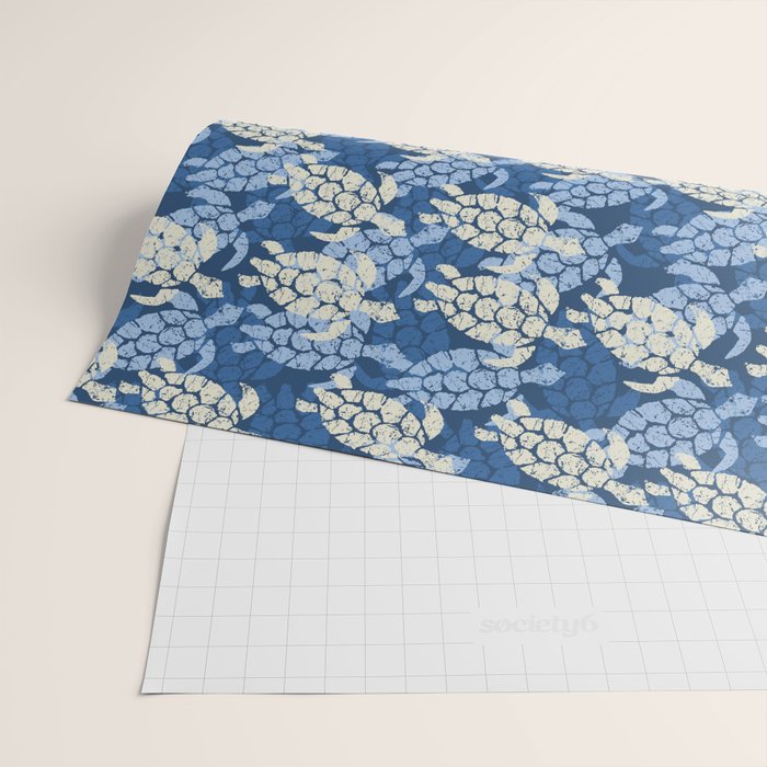 Honu Sea Turtle Hawaiian Tapa  Wrapping Paper Gallery Image 2