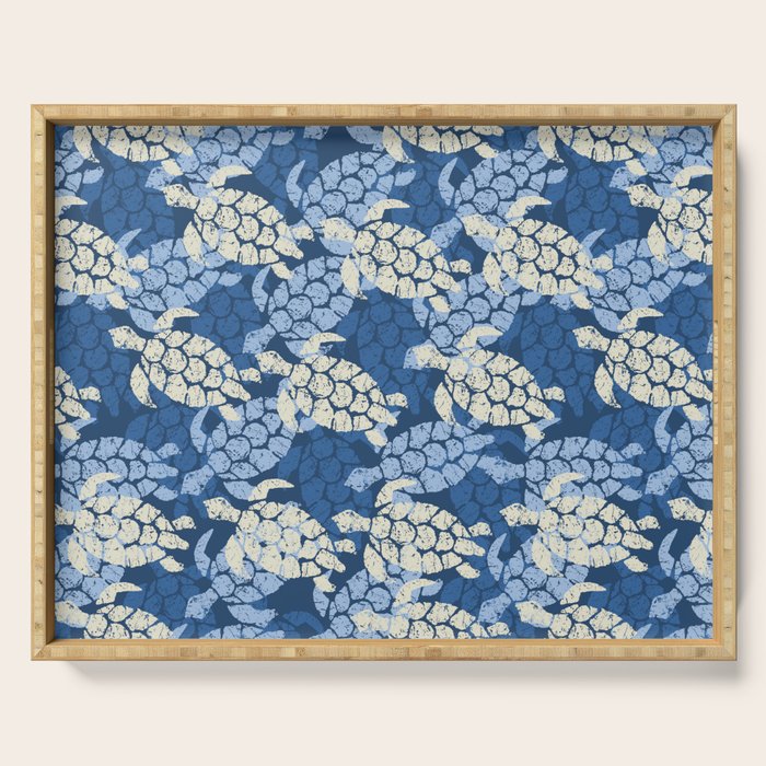 Honu Sea Turtle Hawaiian Tapa  Serving Tray Gallery Image 1