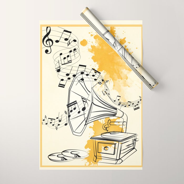 Abstract Minimal Musical Instrument 2 Wrapping Paper Gallery Image 1