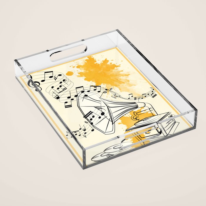 Abstract Minimal Musical Instrument 2 Acrylic Tray Gallery Image 1
