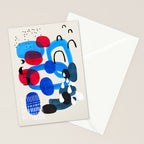 Mid Century Modern Abstract Colorful Art Patterns Ocean Blue Turquoise Grey Stationery Card Gallery Image 2