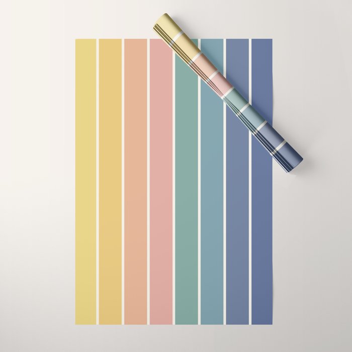 Gradient Arch XX Retro Mid Century Modern Rainbow Wrapping Paper Gallery Image 1