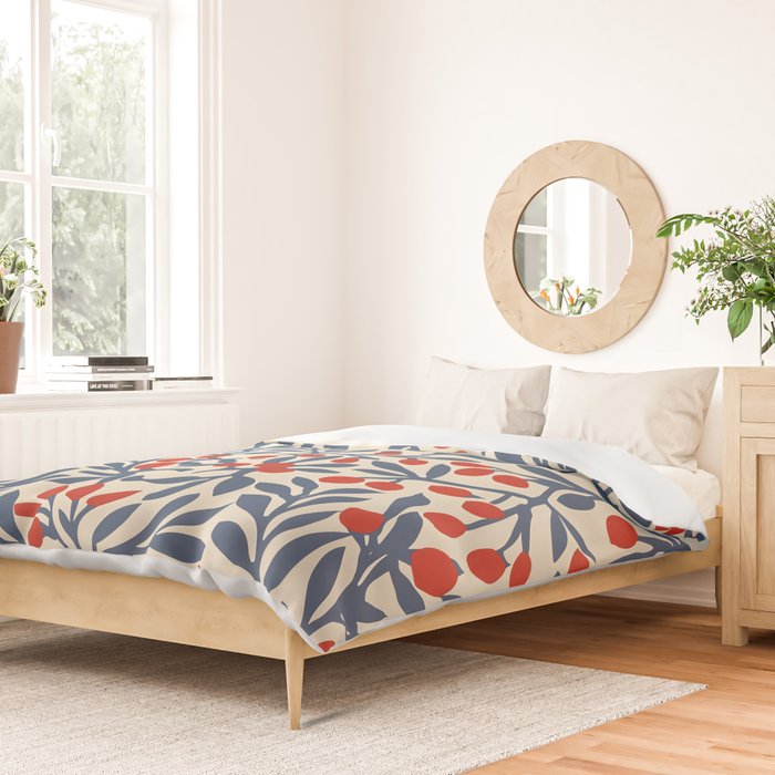 Winter Berries and Blue Duvet Cover Gallery Image 2