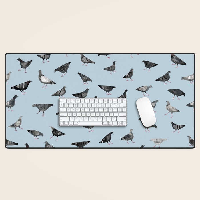 Pigeons Doing Pigeon Things Desk Mat Gallery Image 1