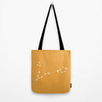 Pisces Zodiac Star Constellation Line Art Peach Orange Tote Bag Gallery Image 2
