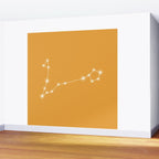 Pisces Zodiac Star Constellation Line Art Peach Orange Wall Mural Gallery Image 2
