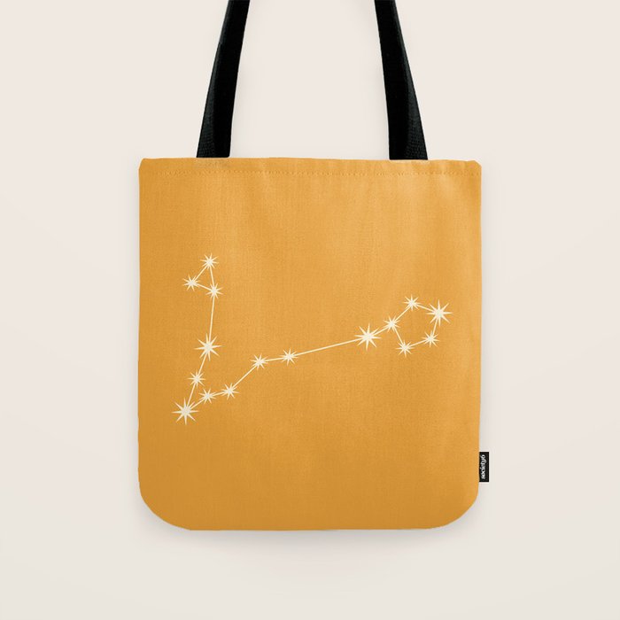 Pisces Zodiac Star Constellation Line Art Peach Orange Tote Bag Gallery Image 1