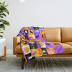 Geometric halloween mosaic pattern Throw Blanket Gallery Image 1