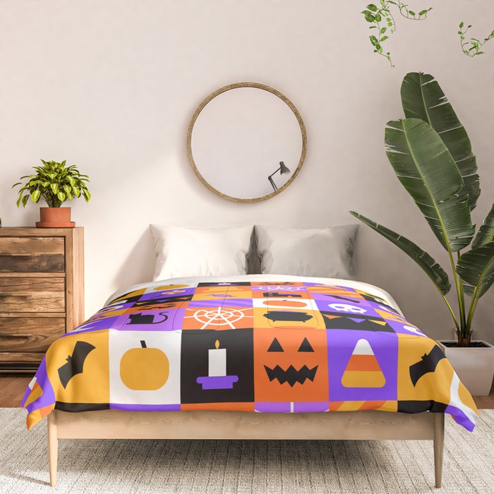 Geometric halloween mosaic pattern Comforter Gallery Image 3