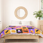 Geometric halloween mosaic pattern Duvet Cover Gallery Image 3