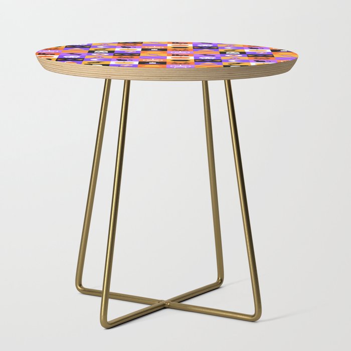 Geometric halloween mosaic pattern Side Table Gallery Image 1
