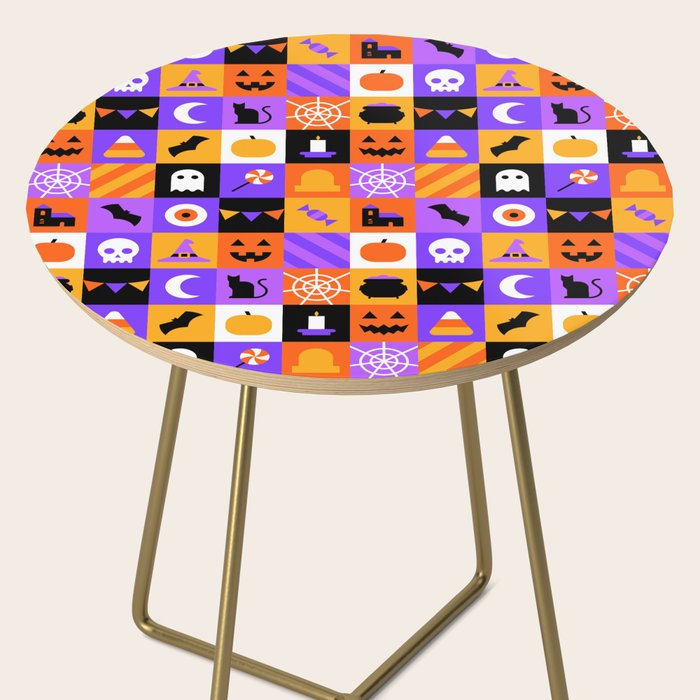 Geometric halloween mosaic pattern Side Table Gallery Image 2