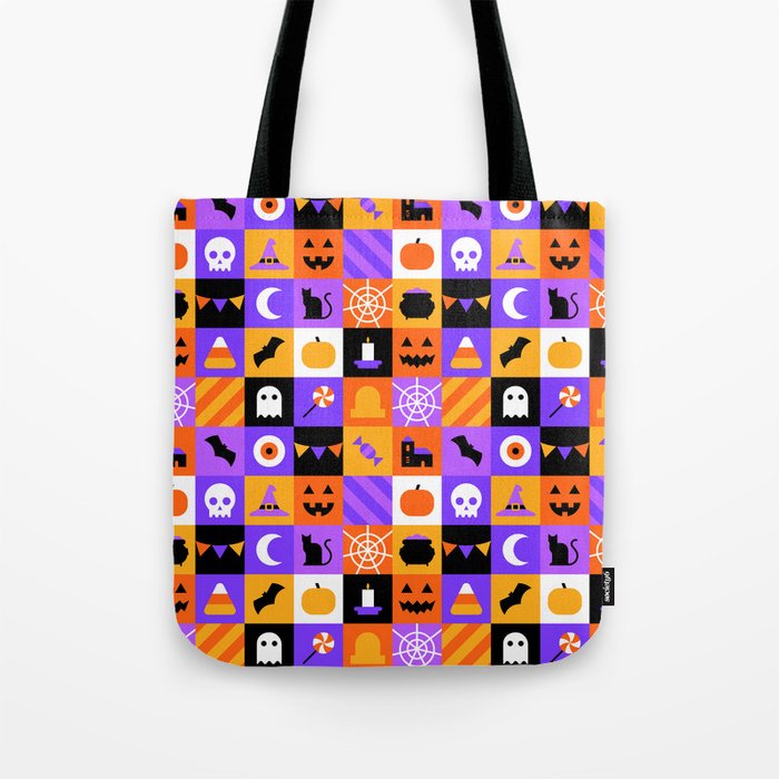 Geometric halloween mosaic pattern Tote Bag Gallery Image 1