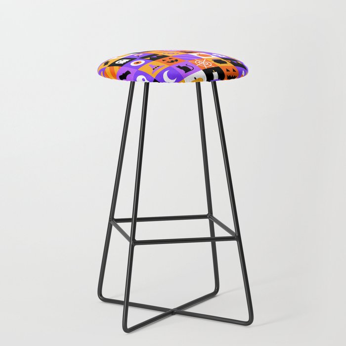 Geometric halloween mosaic pattern Stool Gallery Image 1