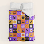 Geometric halloween mosaic pattern Duvet Cover Gallery Image 6