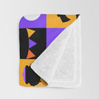 Geometric halloween mosaic pattern Throw Blanket Gallery Image 3