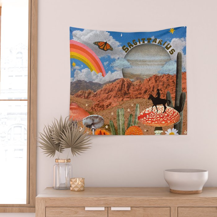 Sagittarius Collage Wall Tapestry Gallery Image 2