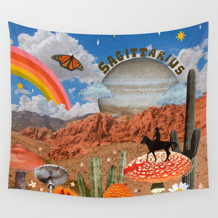 Sagittarius Collage Wall Tapestry Gallery Image 1