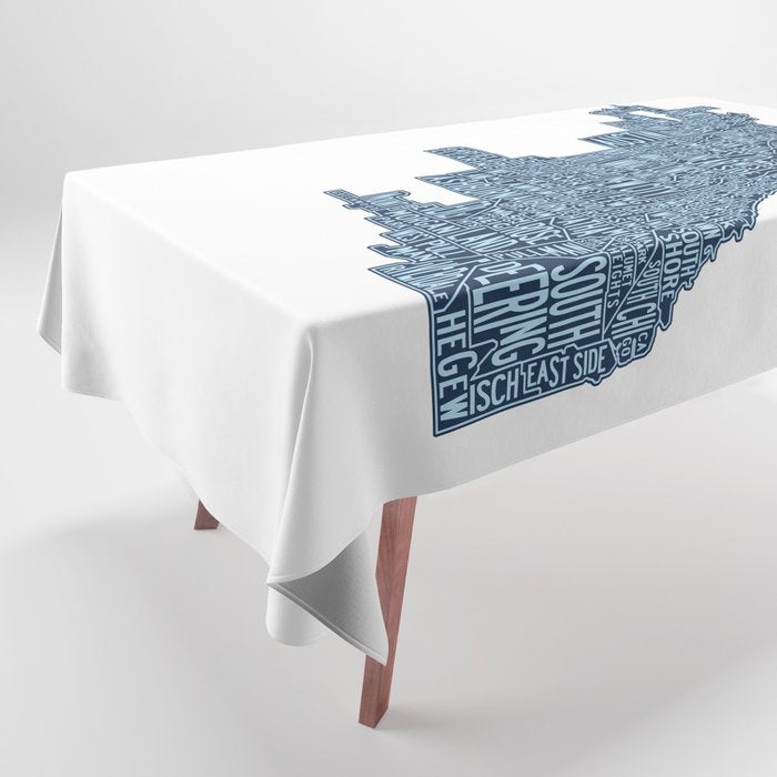 Chicago Neighborhood Map Tablecloth Gallery Image 1