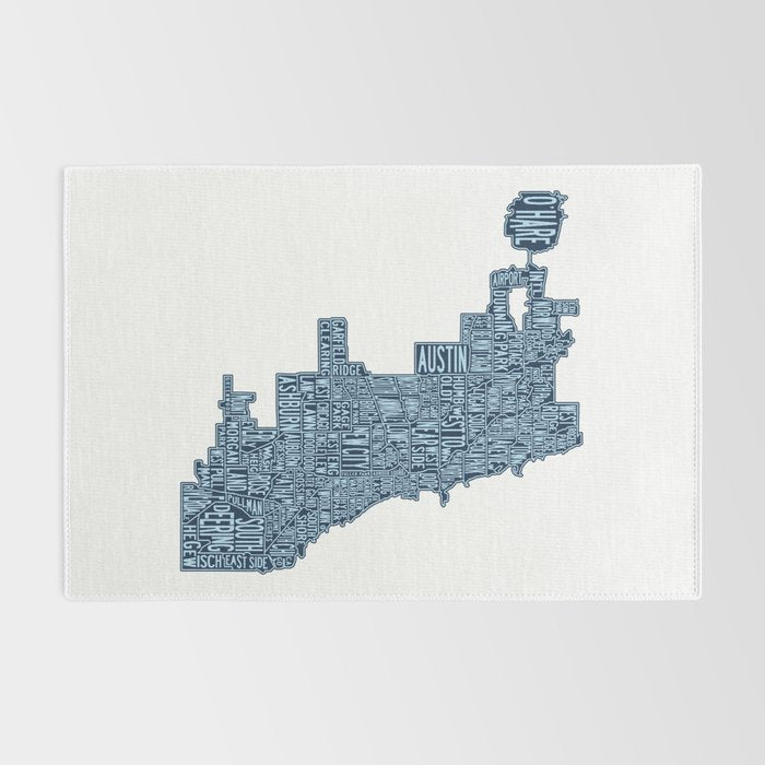 Chicago Neighborhood Map Rug Gallery Image 2