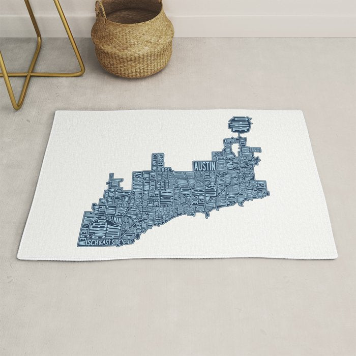 Chicago Neighborhood Map Rug Gallery Image 1