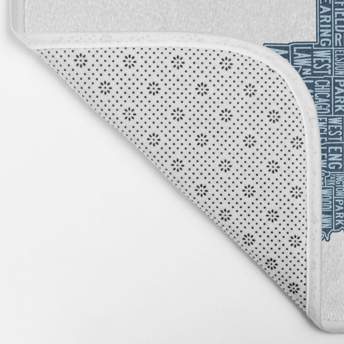 Chicago Neighborhood Map Bath Mat Gallery Image 2