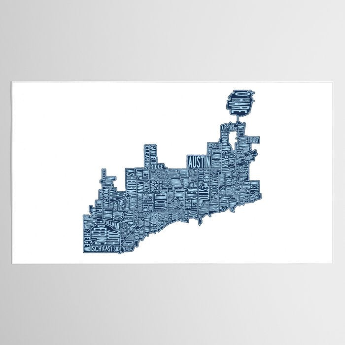 Chicago Neighborhood Map Tablecloth Gallery Image 2