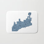 Chicago Neighborhood Map Bath Mat Gallery Image 1