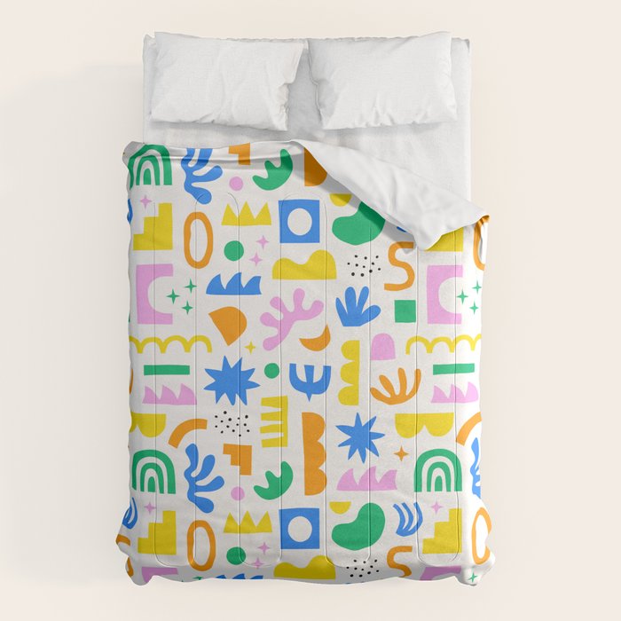 Colorful abstract organic shape art pattern Comforter Gallery Image 6
