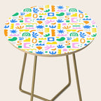 Colorful abstract organic shape art pattern Side Table Gallery Image 2