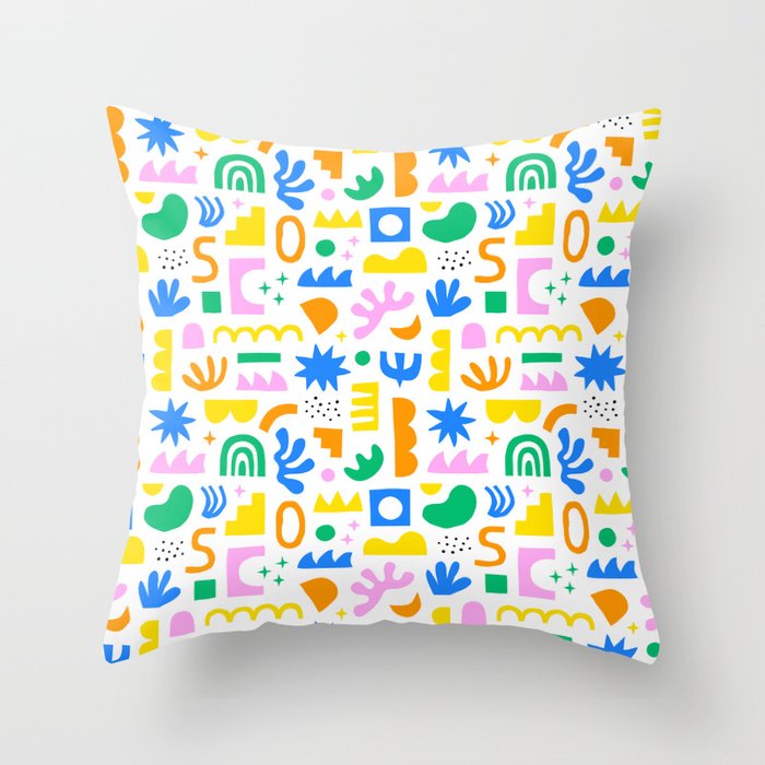 Colorful abstract organic shape art pattern Throw Pillow Gallery Image 6