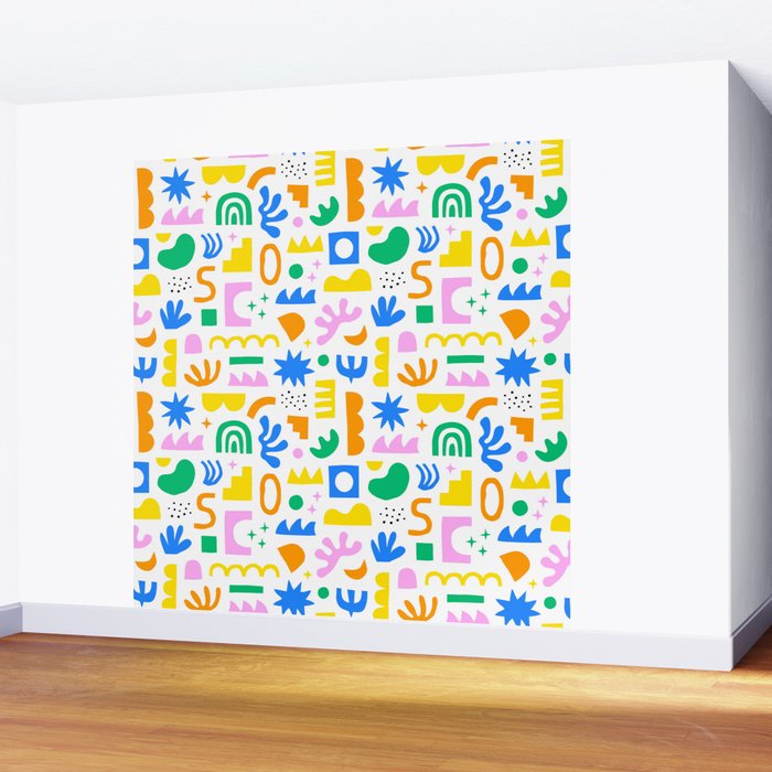 Colorful abstract organic shape art pattern Wall Mural Gallery Image 2