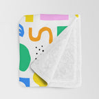 Colorful abstract organic shape art pattern Throw Blanket Gallery Image 3
