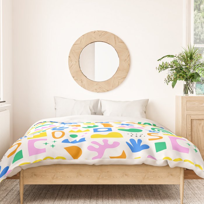 Colorful abstract organic shape art pattern Duvet Cover Gallery Image 3