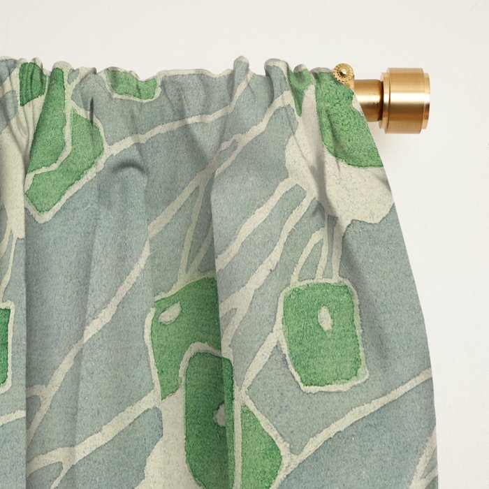 Green Geometric 1915 Hannah Borger Overbeck Window Curtain Gallery Image 2