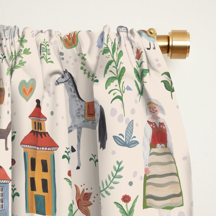 Swedish Folk Art Window Curtain Gallery Image 2