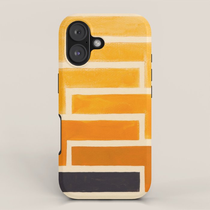 Yellow Ocher Mid Century Pattern iPhone Case Gallery Image 1