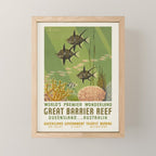 Great Barrier Reef, Queensland - Vintage australian travel poster, 1930s Mini Art Print Gallery Image 1