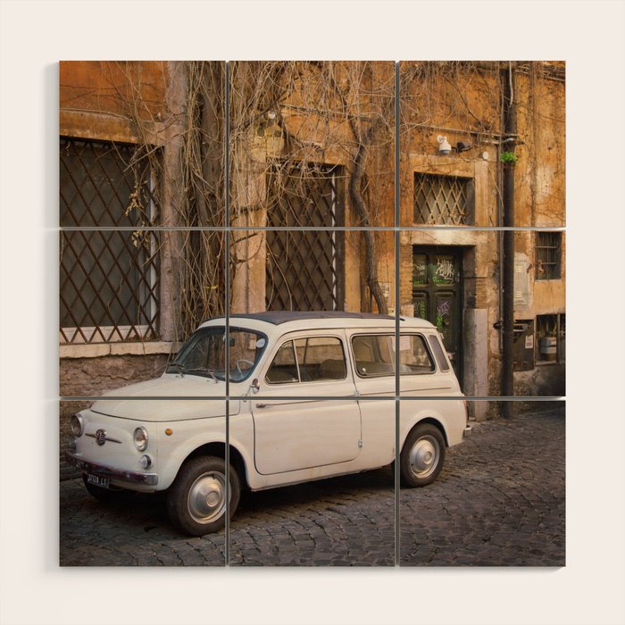 Trastevere Street - Travel Photography, Rome Italy Wood Wall Art Gallery Image 1