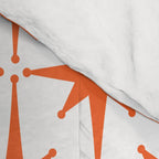 Midcentury Modern Atomic Starburst Pattern Orange and White Comforter Gallery Image 4