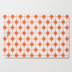 Midcentury Modern Atomic Starburst Pattern Orange and White Cutting Board Gallery Image 1
