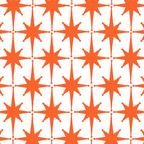 Midcentury Modern Atomic Starburst Pattern Orange and White Coffee Mug Gallery Image 2