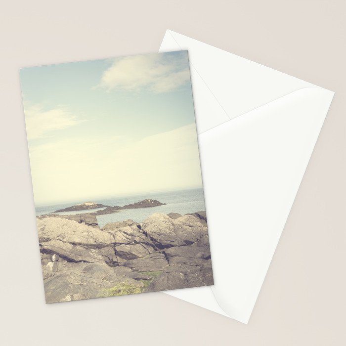 quiet morning at acadia - ocean coastal maine travel photograph Stationery Card Gallery Image 2
