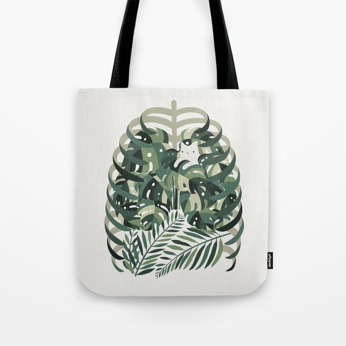 Cat and Plant 56 Tote Bag Gallery Image 1