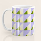 Lavender Triangle Pattern  Calm Geometric Abstract in Cream yellow and Olive Green Coffee Mug Gallery Image 3