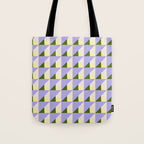 Lavender Triangle Pattern  Calm Geometric Abstract in Cream yellow and Olive Green Tote Bag Gallery Image 1