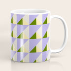 Lavender Triangle Pattern  Calm Geometric Abstract in Cream yellow and Olive Green Coffee Mug Gallery Image 1