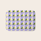 Lavender Triangle Pattern  Calm Geometric Abstract in Cream yellow and Olive Green Bath Mat Gallery Image 1